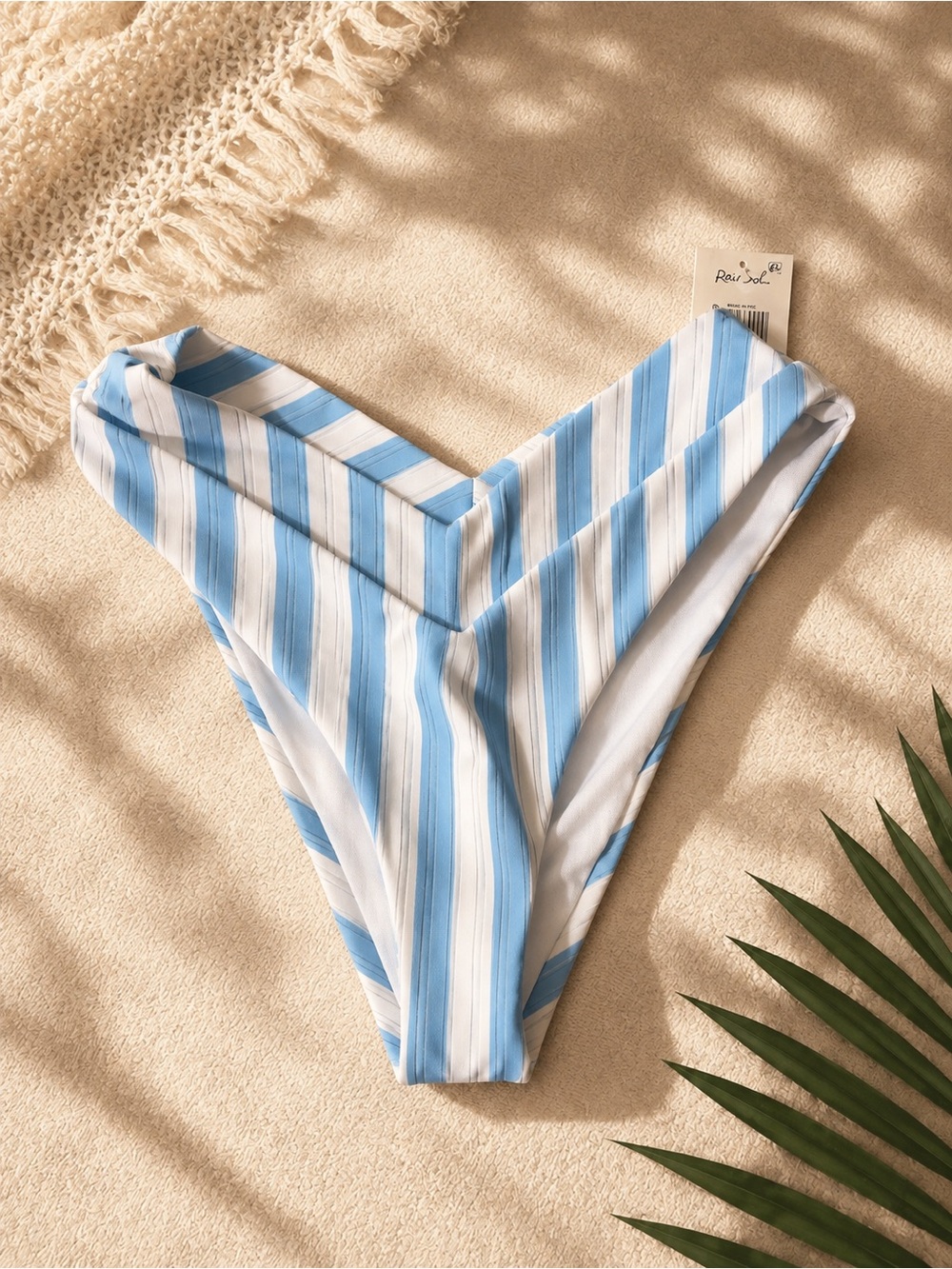 Raisins Blue & White V‑Front Bikini Bottom